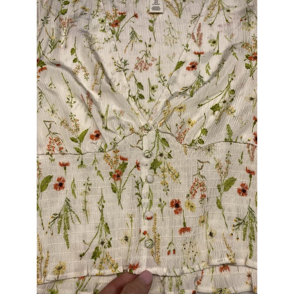 H&M Blouse Womens Medium Lightweight Floral Boho Chic Fairy Romantic Ethereal - Picture 12 of 13